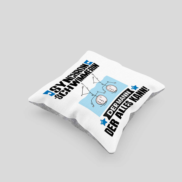 Synchronschwimmerin Kissen mit Füllung 40x40 Geschenk für Synchronschwimmerin Der Mann Der Alles Kann Geschenkidee zum Geburtstag (Grau) Grau Trendation