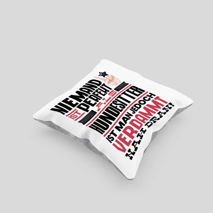 Hundesitter Geschenk Kissen mit Füllung 40x40 Lustige Geschenkidee für Hundesitter Geburtstag Niemand Ist Perfekt Aber Als Hundesitter Ist Man Nah Dran (Grau) Grau Trendation