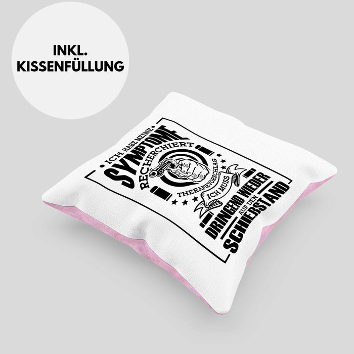 Lustige Schießen-Kissen mit Füllung 40x40 für Sportschützen Geschenk Ich Muss Dringend Wieder Auf Den Schießstand (Grau) Rosa Trendation