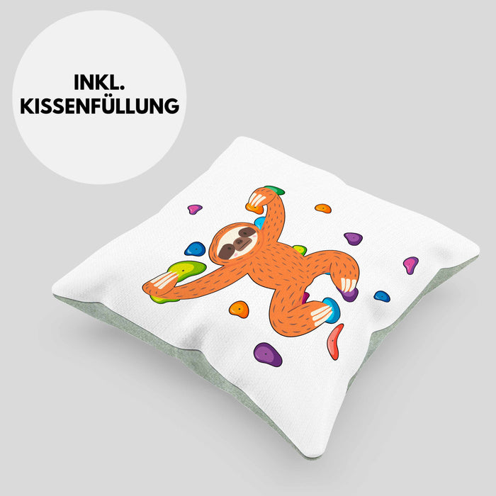 Bouldern Lustige Kissen mit Füllung 40x40 Kletterfans Kletterhalle Geschenkidee (Grau) Grün Trendation
