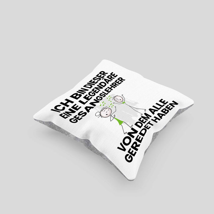 Gesangslehrer Geschenk Kissen mit Füllung 40x40 Lustige Geschenkidee Geburtstag für Gesangslehrer Ich Bin Dieser Legendäre Gesangslehrer Von Dem Alle Geredet Haben (Grau) Grau Trendation