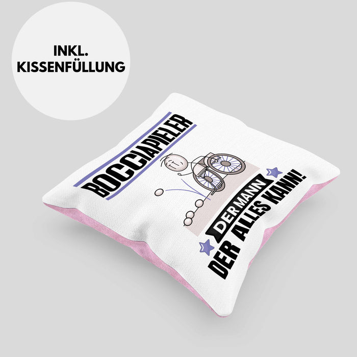 Bocciapieler Kissen mit Füllung 40x40 Geschenk für Bocciapieler Der Mann Der Alles Kann Geschenkidee zum Geburtstag (Grau) Rosa Trendation
