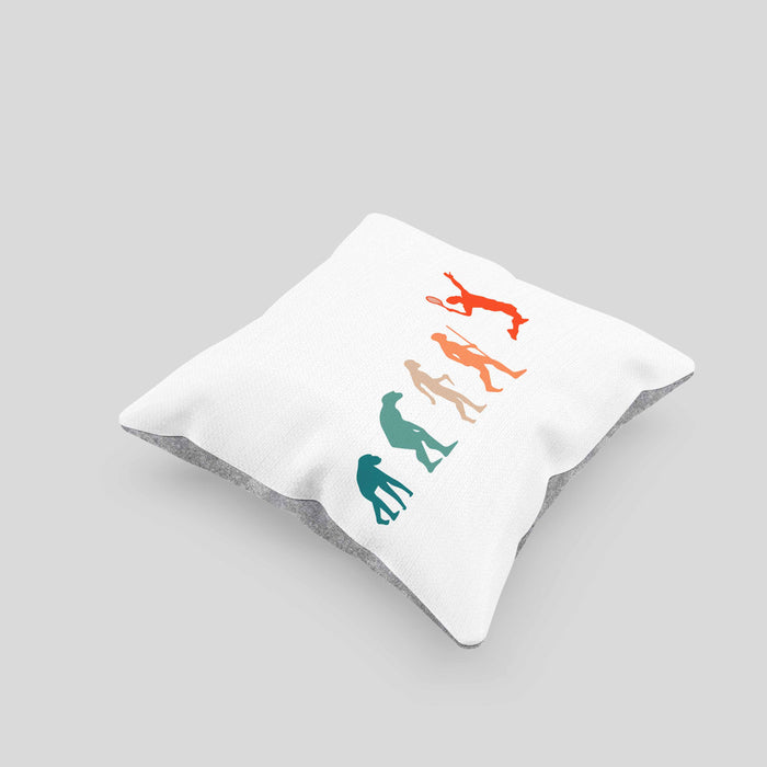 Lustige Badminton Kissen mit Füllung 40x40 Geschenk für Badmintonspieler Badminton Lehrer Coach Trainer Geschenkidee Evolution (Grau) Grau Trendation