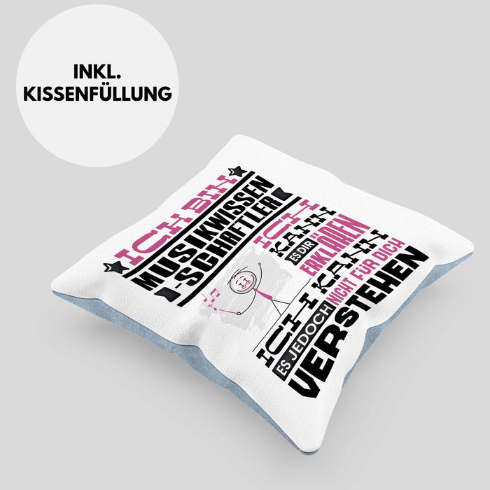 Musikwissenschaftler Geschenk Kissen mit Füllung 40x40 Lustige Geschenkdiee für einen Musikwissenschaftler Geburtstag Ich Bin Musikwissenschaftler Ich Kann Es Dir Erklären Aber Nicht Für Dich Verstehen (Grau) Blau Trendation