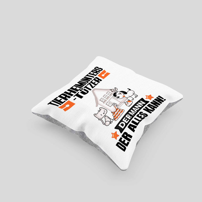Tierheimunterstützer Kissen mit Füllung 40x40 Geschenk für Tierheimunterstützer Der Mann Der Alles Kann Geschenkidee zum Geburtstag (Grau) Grau Trendation