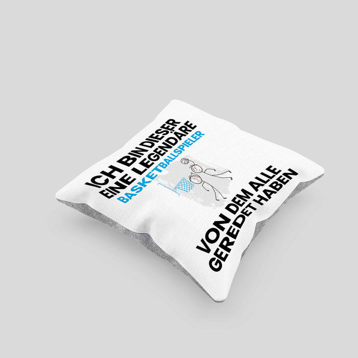 Basketballspieler Geschenk Kissen mit Füllung 40x40 Lustige Geschenkidee Geburtstag für Basketballspieler Ich Bin Dieser Legendäre Basketballspieler Von Dem Alle Geredet Haben (Grau) Grau Trendation