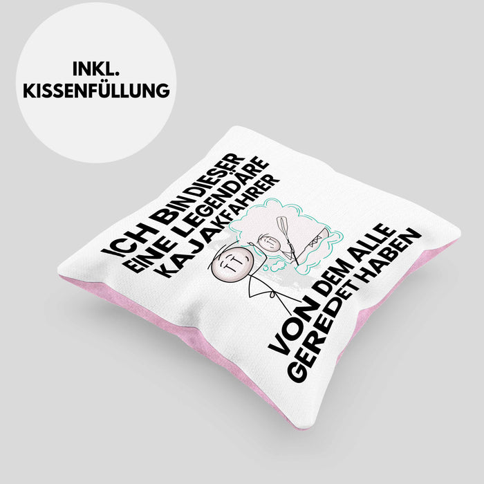 Kajakfahrer Geschenk Kissen mit Füllung 40x40 Lustige Geschenkidee Geburtstag für Kajakfahrer Ich Bin Dieser Legendäre Kajakfahrer Von Dem Alle Geredet Haben (Grau) Rosa Trendation