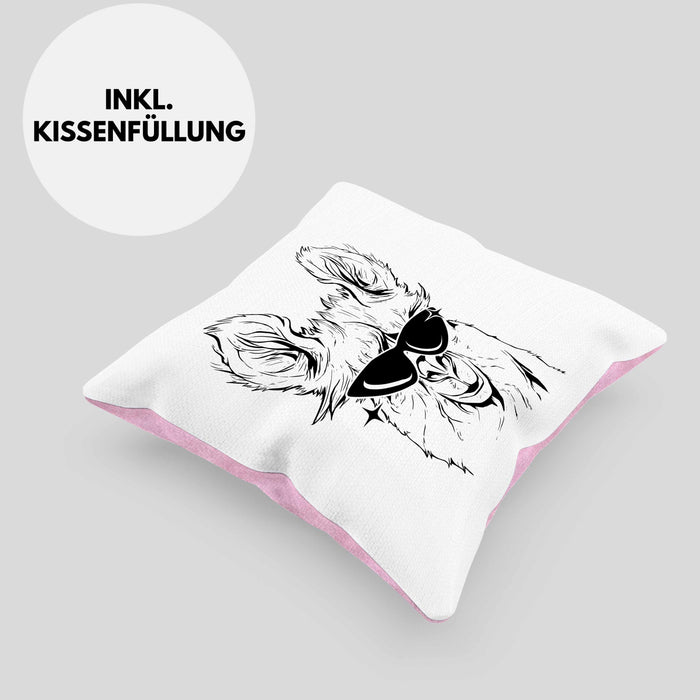 Llama Alpaka Kissen mit Füllung 40x40 Geschenk Lama Geschenkidee für Lama-Fans (Grau) Rosa Trendation