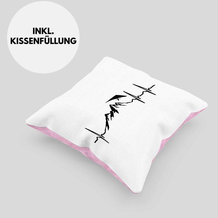 Geschenk für Drachenflieger Kissen mit Füllung 40x40 Herzschlag Hängegleiter Motiv (Grau) Rosa Trendation