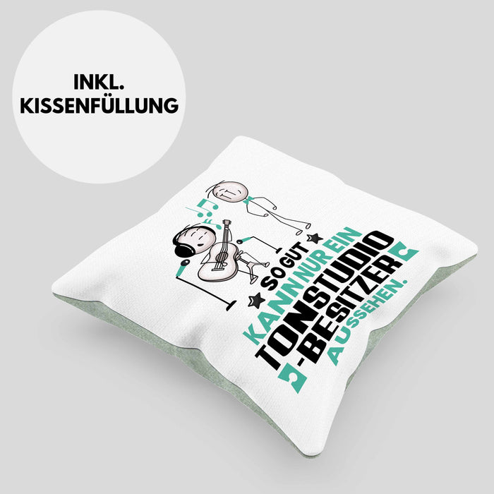 Tonstudio-Besitzer Geschenk Kissen mit Füllung 40x40 So Gut Kann Nur Ein Tonstudio-Besitzer Aussehen Geschenkidee (Grau) Grün Trendation