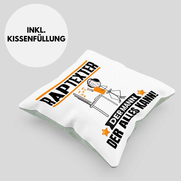 Raptexter Kissen mit Füllung 40x40 Geschenk für Raptexter Der Mann Der Alles Kann Geschenkidee zum Geburtstag (Grau) Grün Trendation