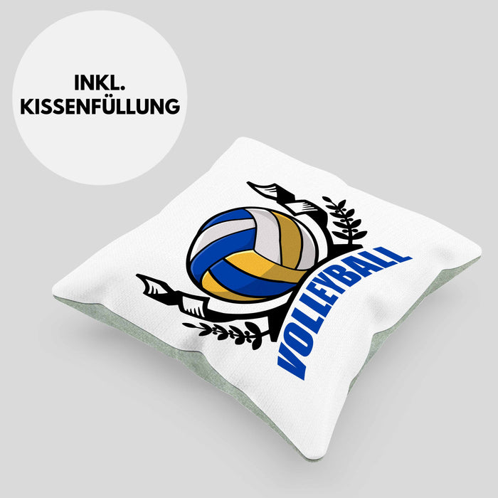 Volleyball-Kissen mit Füllung 40x40 Geschenk für Volleyball-Spieler Geschenkidee (Grau) Grün Trendation