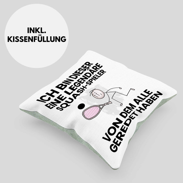 Squash-Spieler Geschenk Kissen mit Füllung 40x40 Lustige Geschenkidee Geburtstag für Squash-Spieler Ich Bin Dieser Legendäre Squash-Spieler Von Dem Alle Geredet Haben (Grau) Grün Trendation