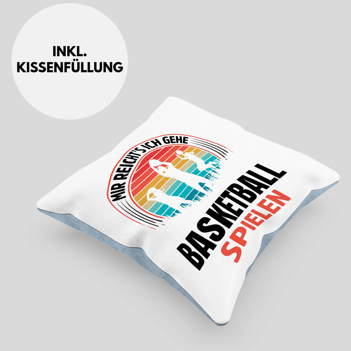 Mädchen Basketballspielerin Geschenkidee Kissen mit Füllung 40x40 Frauen Basketball (Grau) Blau Trendation
