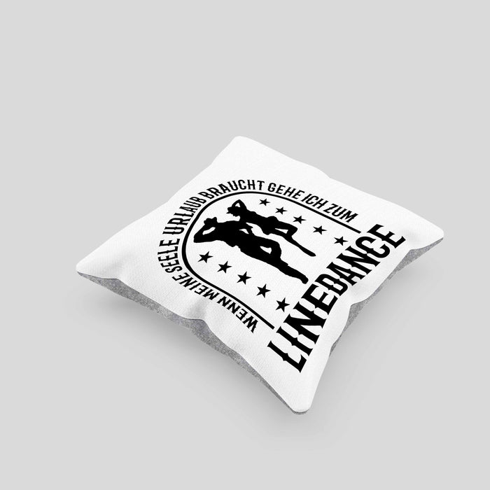 Lustige Kissen mit Füllung 40x40 für Line Dance Fans Spruch Line Dance Tänzerin (Grau) Grau Trendation