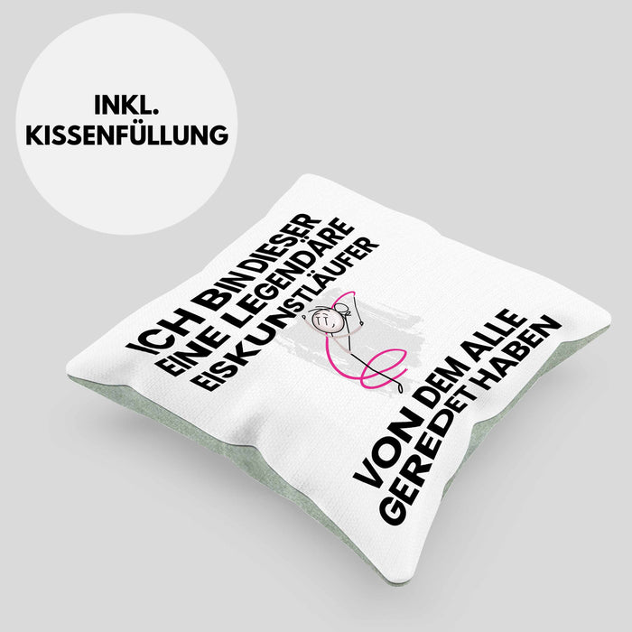 Eiskunstläufer Geschenk Kissen mit Füllung 40x40 Lustige Geschenkidee Geburtstag für Eiskunstläufer Ich Bin Dieser Legendäre Eiskunstläufer Von Dem Alle Geredet Haben (Grau) Grün Trendation