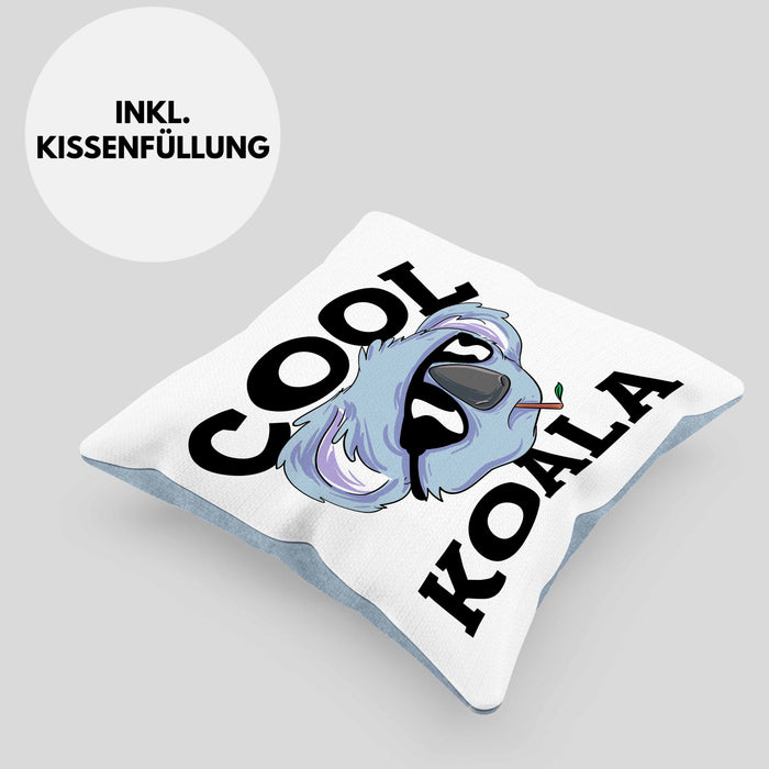 Kissen mit Füllung 40x40 Koala Geschenkidee für Koala-Liebhaber Kissen mit Füllung 40x40 Koala-Aufdruck (Grau) Blau Trendation
