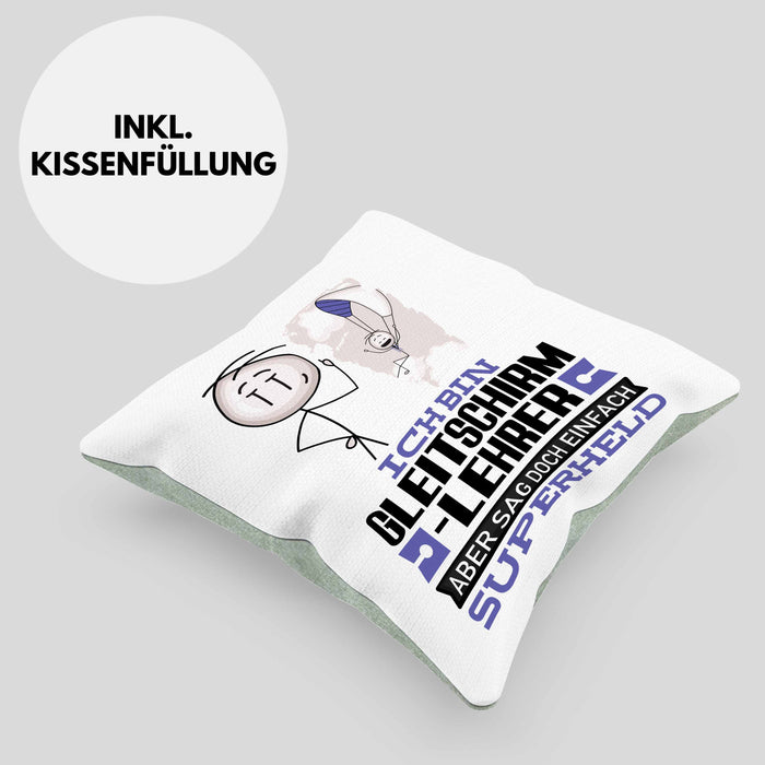 Gleitschirmlehrer Geschenk Kissen mit Füllung 40x40 Ich Bin Gleitschirmlehrer Aber Sag Doch Einfach Superheld Lustige Geschenkdiee für Gleitschirmlehrer (Grau) Grün Trendation
