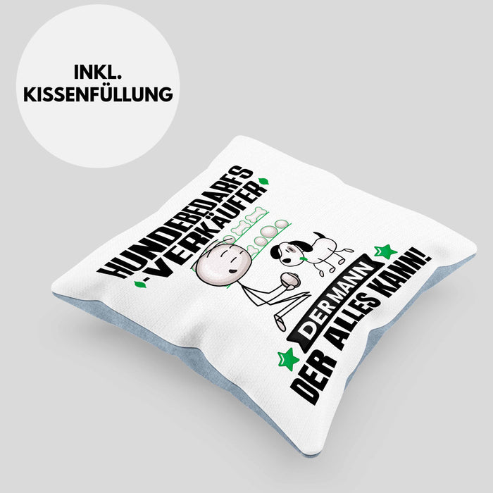 Hundebedarfsverkäufer Kissen mit Füllung 40x40 Geschenk für Hundebedarfsverkäufer Der Mann Der Alles Kann Geschenkidee zum Geburtstag (Grau) Blau Trendation