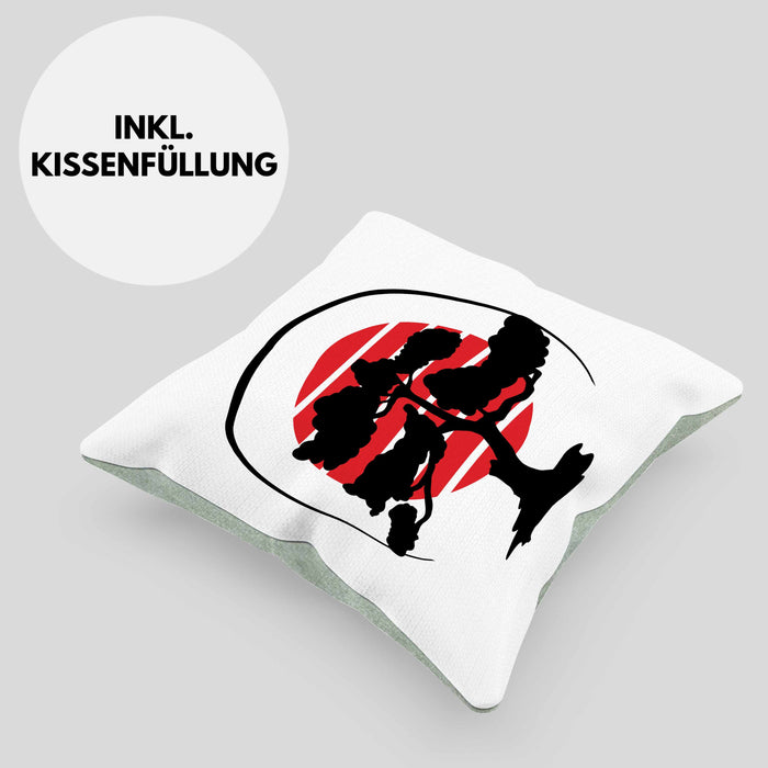 Lustige Bonsai Kissen mit Füllung 40x40 Geschenk für Bonsai-Liebhaber (Grau) Grün Trendation