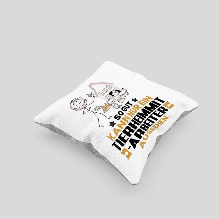 Tierheimmitarbeiter Geschenk Kissen mit Füllung 40x40 So Gut Kann Nur Ein Tierheimmitarbeiter Aussehen Geschenkidee (Grau) Grau Trendation