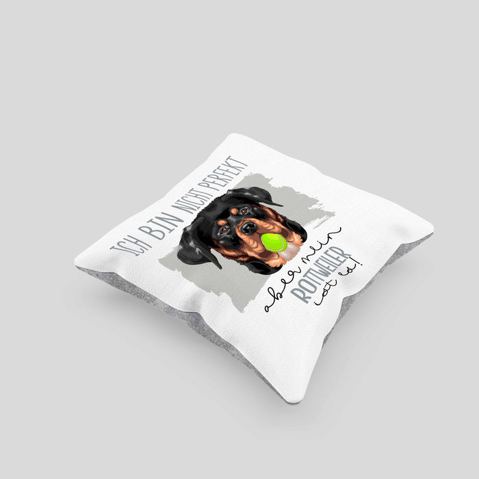 Rottweiler Besitzer Kissen mit Füllung 40x40 Geschenk Lustiger Spruch Geschenkidee Besitzerin Ich Bin Nicht toll Aber Mein Rottweiler Ist Es (Grau) Grau Trendation