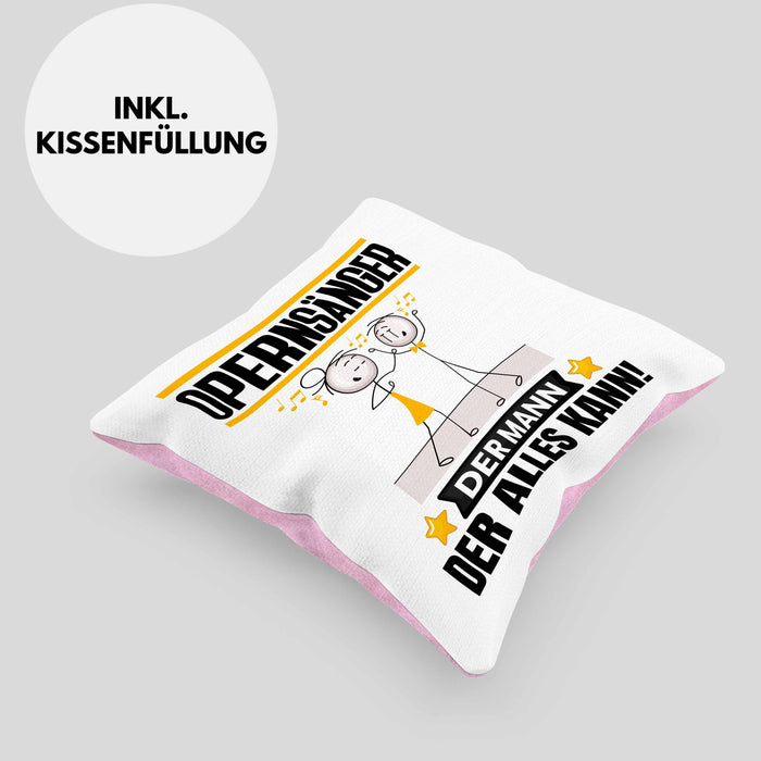 Opernsänger Kissen mit Füllung 40x40 Geschenk für Opernsänger Der Mann Der Alles Kann Geschenkidee zum Geburtstag (Grau) Rosa Trendation