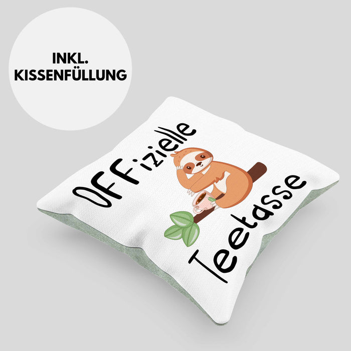 Offizielle TeeKissen mit Füllung 40x40 Geschenk Teetrinker Geschenkidee Tee-Kissen mit Füllung 40x40 (Grau) Grün Trendation