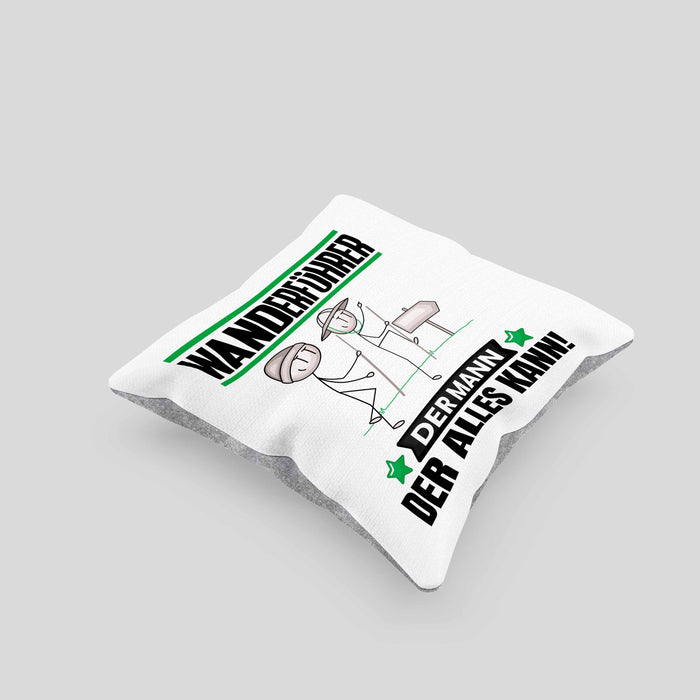 Wanderführer Kissen mit Füllung 40x40 Geschenk für Wanderführer Der Mann Der Alles Kann Geschenkidee zum Geburtstag (Grau) Grau Trendation