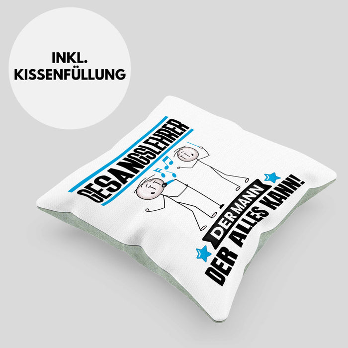 Gesangslehrer Kissen mit Füllung 40x40 Geschenk für Gesangslehrer Der Mann Der Alles Kann Geschenkidee zum Geburtstag (Grau) Grün Trendation