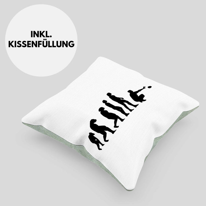 Boule Kissen mit Füllung 40x40 Geschenk Boule-Spieler Geschenkidee Spruch Boule Evolution Grafik (Grau) Grün Trendation