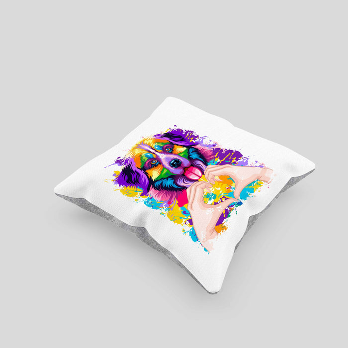 Berner Sennen Besitzer Farbe Love Kissen mit Füllung 40x40 Geschenk Lustiger Spruch Geschenkidee Berner Sennen Besitzerin (Grau) Grau Trendation