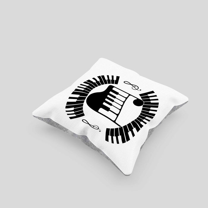 Piano-Spieler Kissen mit Füllung 40x40 Geschenk Klavier Geschenkidee Flügel Musiker Klavier Klavier-Spieler (Grau) Grau Trendation