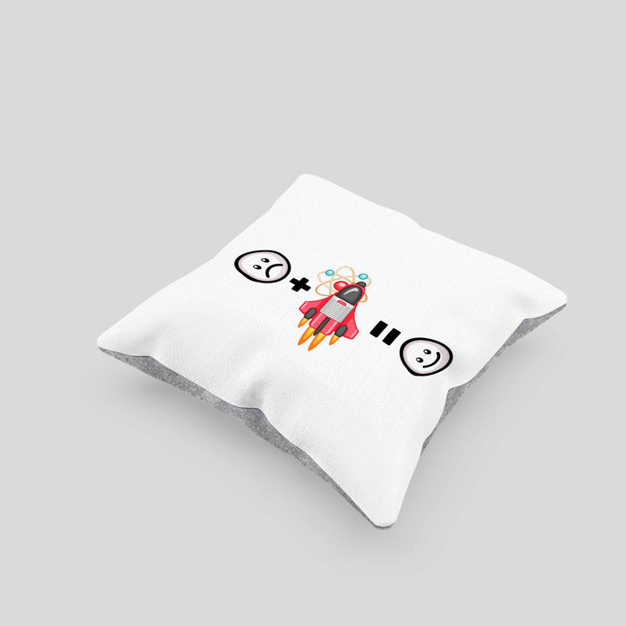 Astrophysik Kissen mit Füllung 40x40 Geschenk für Raketenwissenschaftler Lustige Geschenkidee :( + Rakete = :) (Grau) Grau Trendation