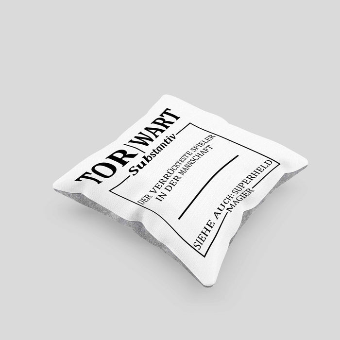 Lustige Torwart Kissen mit Füllung 40x40 Geschenk Torwartin Geschenk (Grau) Grau Trendation