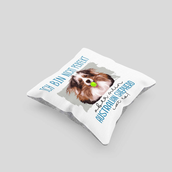 Australian Shepherd Besitzer Kissen mit Füllung 40x40 Geschenk Lustiger Spruch Geschenkidee Besitzerin Ich Bin Nicht toll Aber Mein Australian Shepherd Ist Es (Grau) Grau Trendation