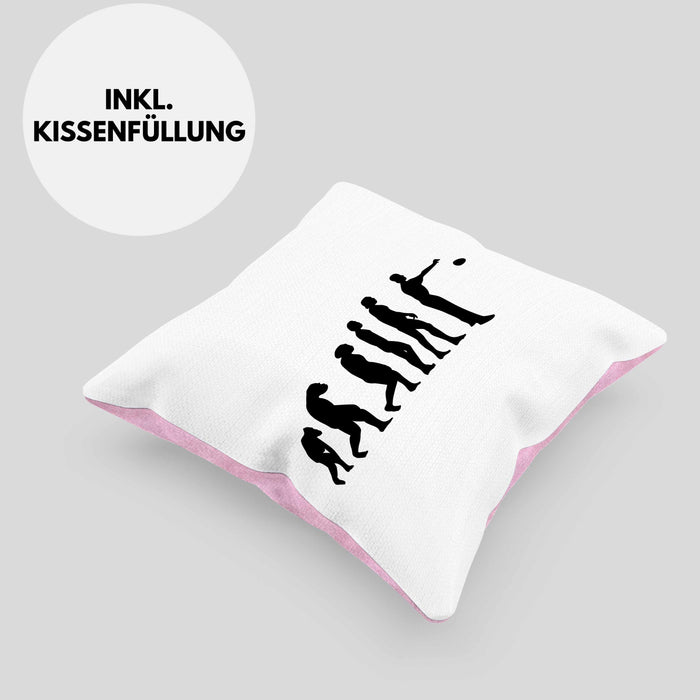 Boule Kissen mit Füllung 40x40 Geschenk Boule-Spieler Geschenkidee Spruch Evolution Boule (Grau) Rosa Trendation