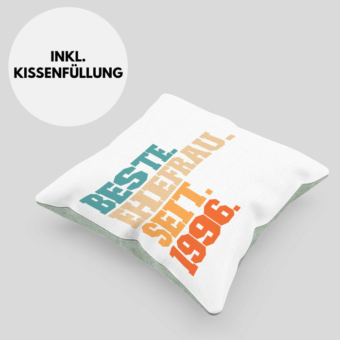 Beste Ehefrau Seit 1996 Geschenk JahrestagKissen mit Füllung 40x40 (Grau) Grün Trendation
