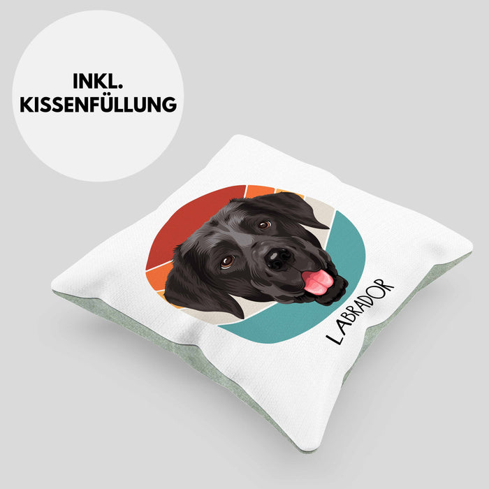 Labrador Besitzer Kissen mit Füllung 40x40 Geschenk Lustiger Spruch Geschenkidee Labrador Mama Papa (Grau) Grün Trendation