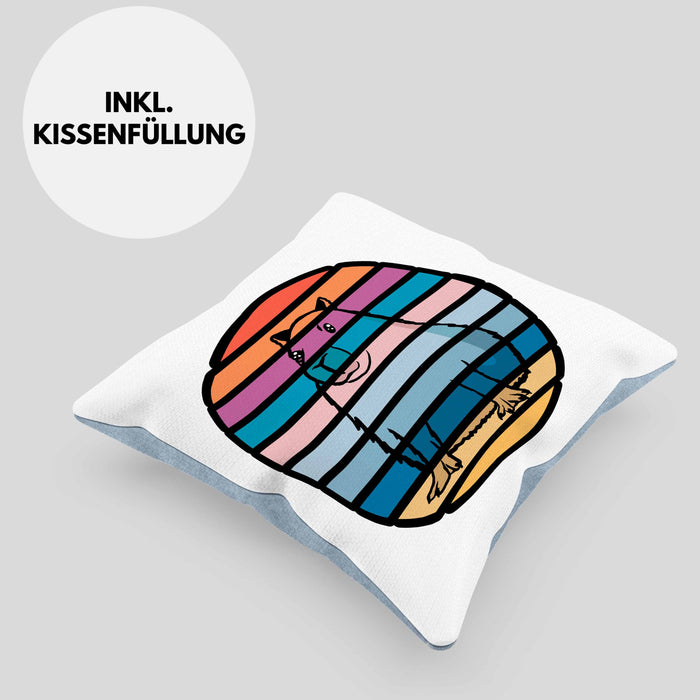 Kissen mit Füllung 40x40 mit Capybara-Motiv Geschenk für Capybara Liebhaber Geschenkidee (Grau) Blau Trendation