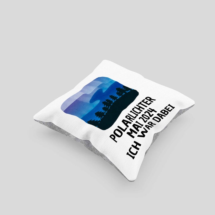 Polarlichter 2024 Kissen mit Füllung 40x40 Geschenk Ich War Dabei Polar-Lichter Polarlicht Heute Nochmal Polarlichter Spruch (Grau) Grau Trendation