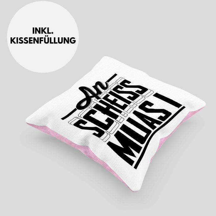 Bayern Kissen mit Füllung 40x40 Geschenk Witz Bayer Boarisch Witz Spruch Kaffee-Kissen mit Füllung 40x40 Geschenkidee (Grau) Rosa Trendation