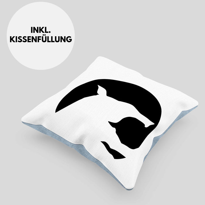 Lustige Tapir Kissen mit Füllung 40x40 Geschenk Tapir Liebhaber Grafik (Grau) Blau Trendation