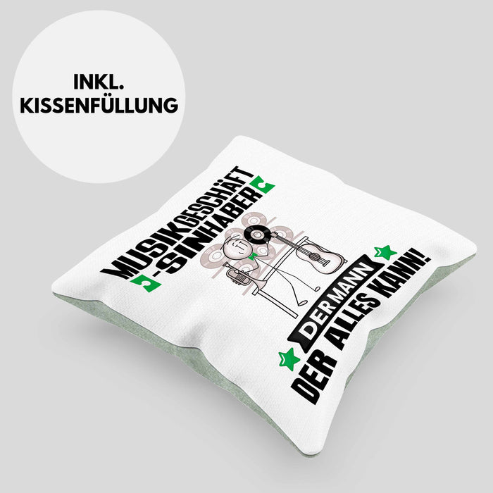 Musikgeschäftsinhaber Kissen mit Füllung 40x40 Geschenk für Musikgeschäftsinhaber Der Mann Der Alles Kann Geschenkidee zum Geburtstag (Grau) Grün Trendation