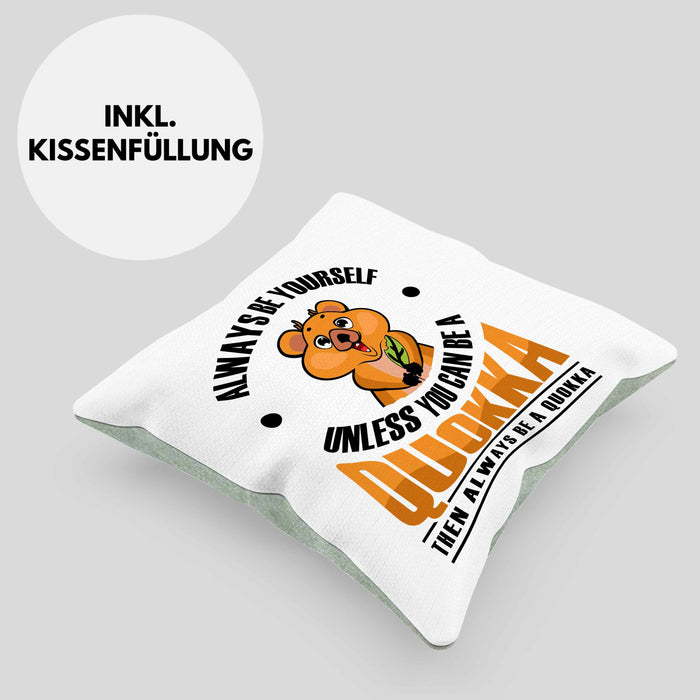 Lustige Kissen mit Füllung 40x40 Quokka-Motiv Geschenk für Quokka Liebhaber (Grau) Grün Trendation