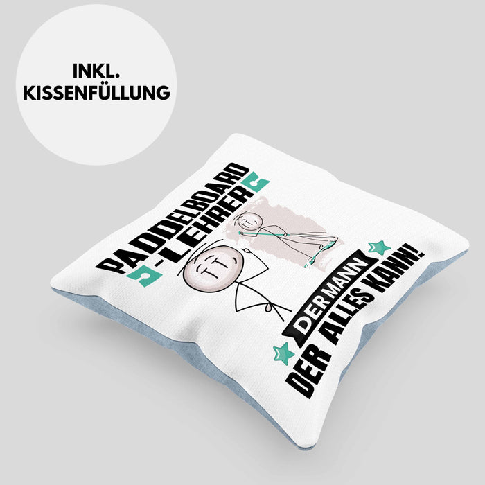 Paddelboard-Lehrer Kissen mit Füllung 40x40 Geschenk für Paddelboard-Lehrer Der Mann Der Alles Kann Geschenkidee zum Geburtstag (Grau) Blau Trendation