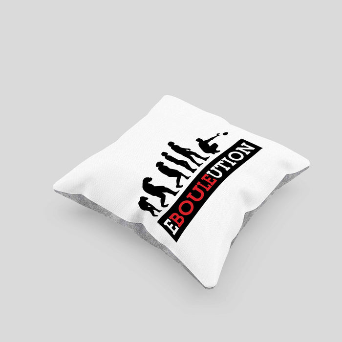 Boule Kissen mit Füllung 40x40 Geschenk Boule-Spieler Geschenkidee Spruch Ebouleution (Grau) Grau Trendation