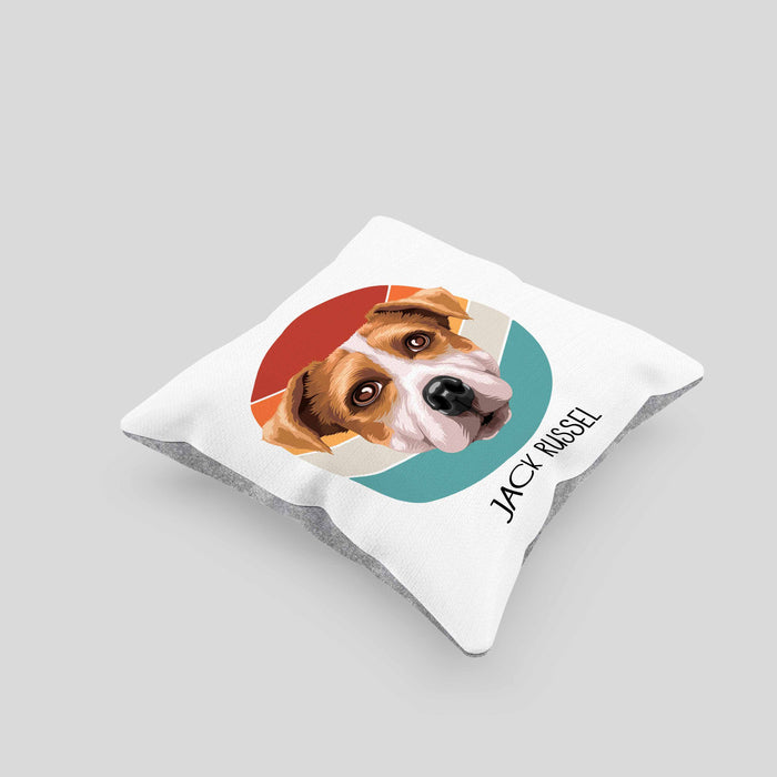 Jack Russel Besitzer Kissen mit Füllung 40x40 Geschenk Lustiger Spruch Geschenkidee Jack Russel Mama Papa (Grau) Grau Trendation