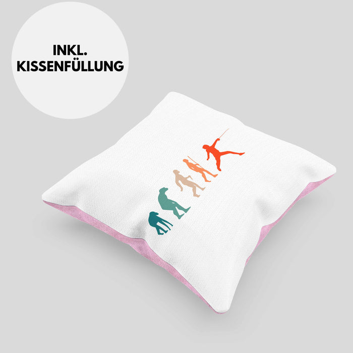 Lustige Fechten-Kissen mit Füllung 40x40 Geschenk für Fechter Evolution (Grau) Rosa Trendation