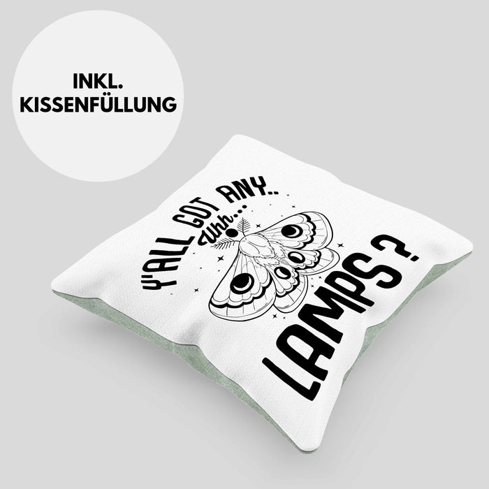 Dank Meme Kissen mit Füllung 40x40 Geschenk Y'all Got Any Lamps (Grau) Grün Trendation